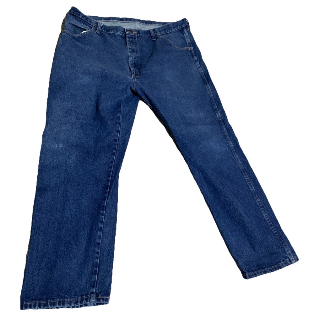 Rustler Mens Straight Leg Denim Jeans 42x30 Medium Wash Blue Cotton 87619PW